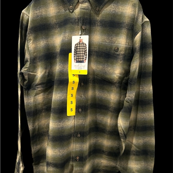Men’s Weatherproof  Flannel Cotton/ Polyester Long Sleeve Multi Green Shirt N - Picture 2 of 9